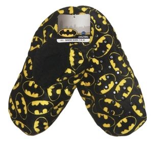 Batman Slippers with Easy Slip Resistant Soles Boys MD/LG (13-4) BNWT SO 1 Left!